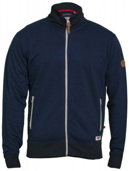 D555 Buxton Full Zip Sweatshirt Navy - Sweatshirts & hoodies - Sweatshirt & Camisolas com Capuz tamanhos grandes