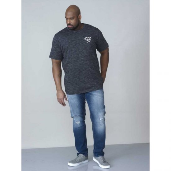 D555 Chalmer Couture Space Dye T-shirt Black - T-shirts - T-shirts Homem Tamanhos Grandes
