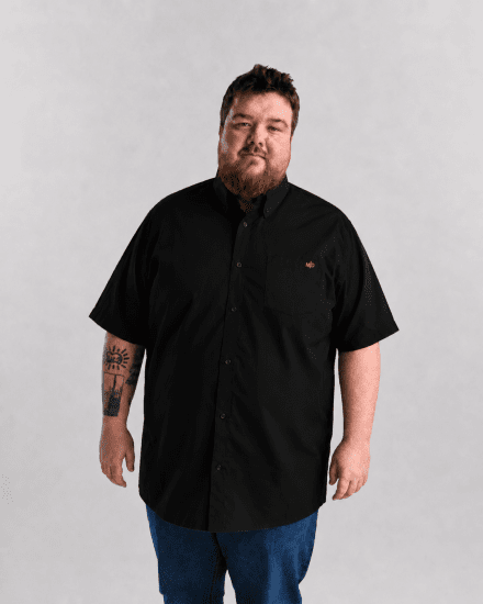 Motley Denim Zagreb Camisa de manga curta Preto - Camisas - Camisas Homem Tamanhos Grandes