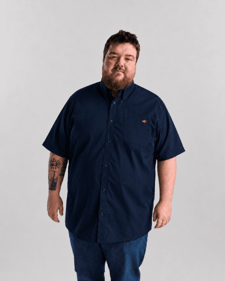 Motley Denim Zagreb Camisa de manga curta Azul marinho - Camisas - Camisas Homem Tamanhos Grandes
