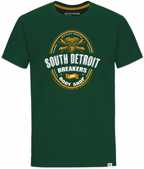 Motley Denim T-shirt Chiswick Racing Green - T-shirts - T-shirts Homem Tamanhos Grandes
