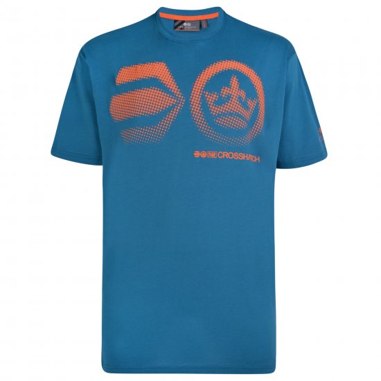 Crosshatch Kravtar T-shirt Blue - T-shirts - T-shirts Homem Tamanhos Grandes