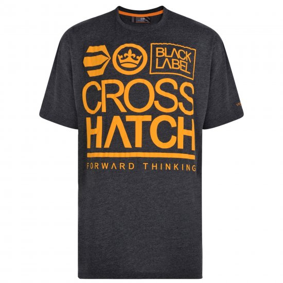 Crosshatch Large Go T-shirt Charcoal - T-shirts - T-shirts Homem Tamanhos Grandes