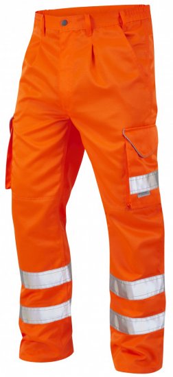 Leo Bideford Cargo Pants Hi-Vis Orange - Roupa de trabalho - Roupa de Trabalho Tamanho Grande Homem