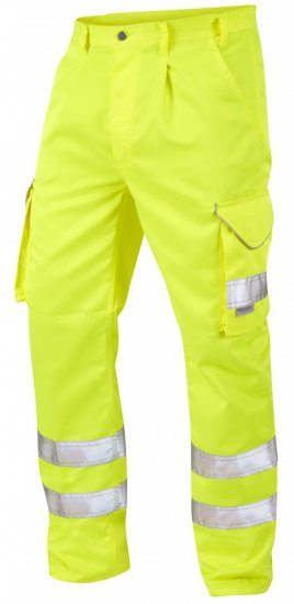 Leo Bideford Cargo Pants Hi-Vis Yellow - Roupa de trabalho - Roupa de Trabalho Tamanho Grande Homem