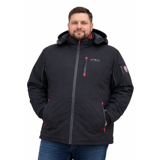 D555 Fretwell Padded Softshell Jacket with Detachable Hood Black - Casacos - Casacos Homem Tamanhos Grandes