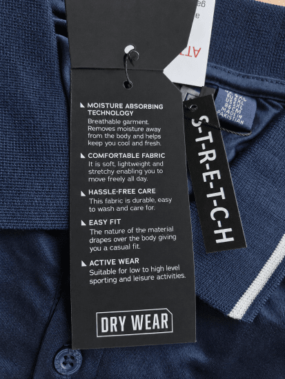 D555 Hinckley Stretch Polo With Contrast Tipping Collar Navy - Pólos - Pólos Tamanhos Grandes Homem