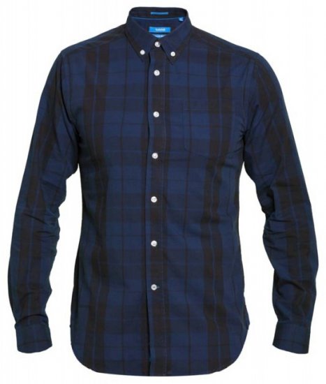 D555 Davenport Long Sleeve Shirt Navy - Camisas - Camisas Homem Tamanhos Grandes