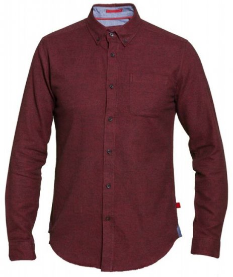 D555 Dawson Textured Shirt Dark Red - Camisas - Camisas Homem Tamanhos Grandes
