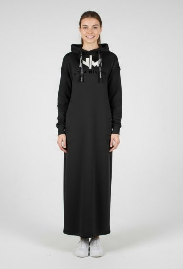 Nora Mikken MARI Maxi Hoodie Dress Black - Sweatshirt & camisolas com capuz - 