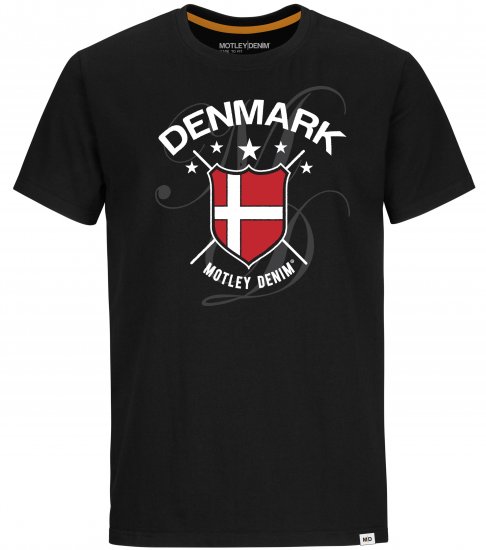 Motley Denim Denmark T-shirt Black - T-shirts - T-shirts Homem Tamanhos Grandes