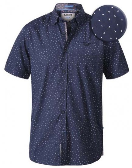 D555 Derwent Short Sleeve Shirt Navy - Camisas - Camisas Homem Tamanhos Grandes