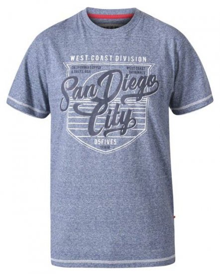 D555 Epson San Diego Crew Neck T-Shirt Blue Marl - T-shirts - T-shirts Homem Tamanhos Grandes