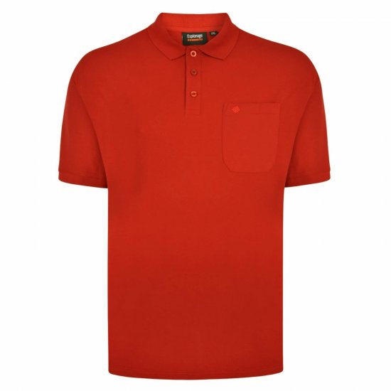 Espionage P074C Polo de Manga Curta Terracota - Pólos - Pólos Tamanhos Grandes Homem