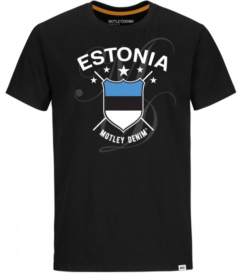 Motley Denim Estonia T-shirt Black - T-shirts - T-shirts Homem Tamanhos Grandes