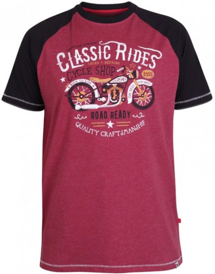 D555 Evans T-shirt Burgundy - T-shirts - T-shirts Homem Tamanhos Grandes