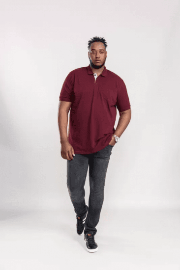 D555 Grant Polo Shirt Maroon - Pólos - Pólos Tamanhos Grandes Homem