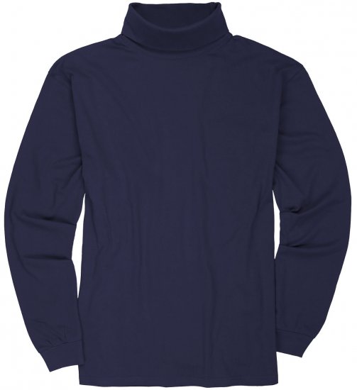Adamo Fabio Comfort fit Turtleneck Long sleeve T-shirt Navy - T-shirts - T-shirts Homem Tamanhos Grandes