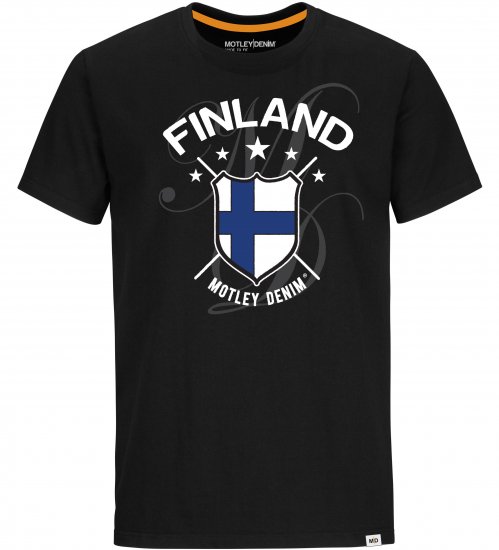 Motley Denim Finland T-shirt Black - T-shirts - T-shirts Homem Tamanhos Grandes