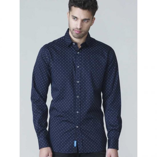 D555 Rashard Long Sleeve Printed Shirt - Camisas - Camisas Homem Tamanhos Grandes