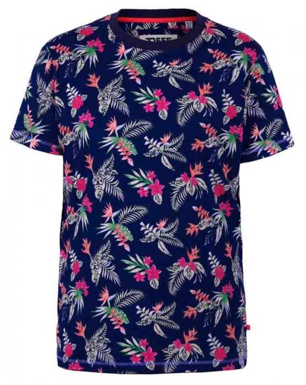 D555 Fraser Hawaiian Print Crew Neck T-Shirt - T-shirts - T-shirts Homem Tamanhos Grandes