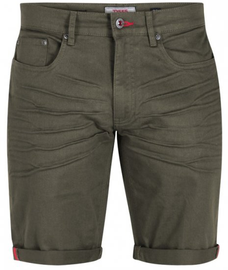 D555 Gilbert Stretch Shorts Khaki - Calções - Calções Homem Tamanhos Grandes