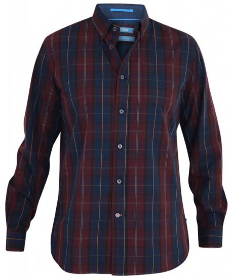 D555 Grady Long Sleeve Check Shirt - Camisas - Camisas Homem Tamanhos Grandes