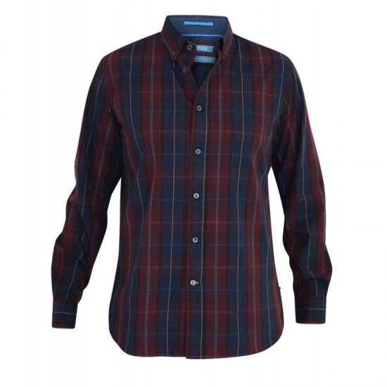 D555 Grady Long Sleeve Check Shirt - Camisas - Camisas Homem Tamanhos Grandes