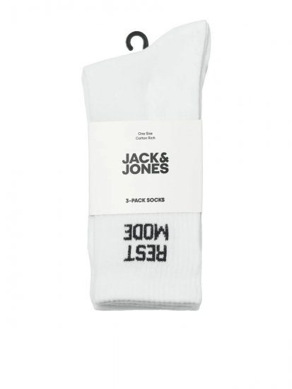 Jack & Jones Power Statements Meias de ténis Branco pack de 3 - Roupa Interior & natação - Roupa interior Homem Tamanhos Grandes