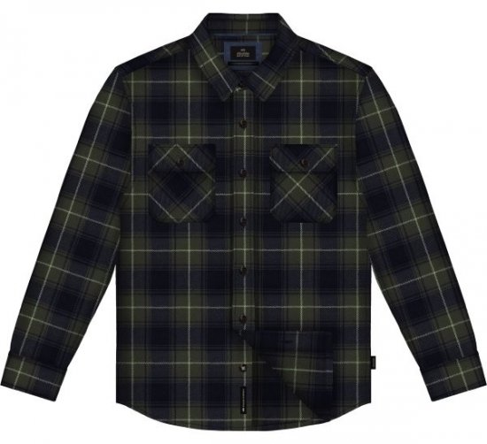 Double Outfitters GS-5233 Camisa de flanela Azeitona/Azul - Camisas - Camisas Homem Tamanhos Grandes
