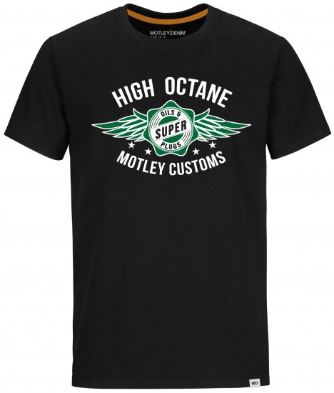 Motley Denim Hereford T-shirt Green on Black - T-shirts - T-shirts Homem Tamanhos Grandes