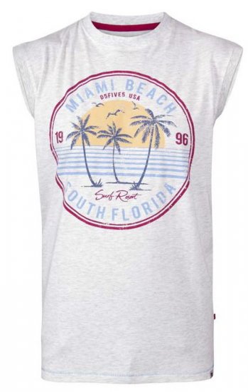 D555 Shipley Miami Beach Printed Sleeveless T-Shirt - T-shirts - T-shirts Homem Tamanhos Grandes