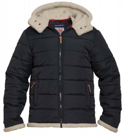 D555 Hudson Hooded Puffer Jacket Navy - Casacos - Casacos Homem Tamanhos Grandes