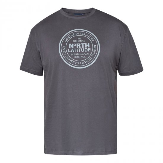 North Latitude T-Shirt Cinzento/Carvão - T-shirts - T-shirts Homem Tamanhos Grandes