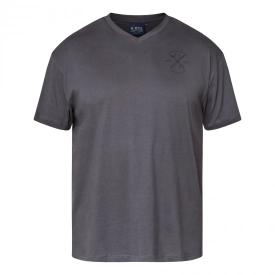 North Latitude Alpine Club T-Shirt Cinzento/Carvão - T-shirts - T-shirts Homem Tamanhos Grandes