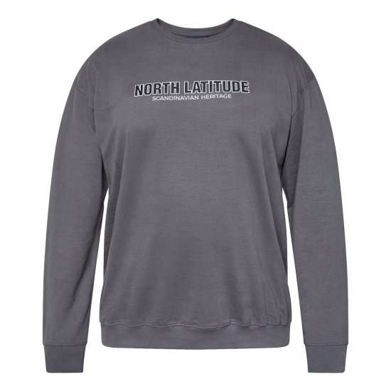 North Latitude Crewneck Sweatshirt Cinzento/Carvão - TALL camisolas - Sweatshirts TALL para Homem Alto