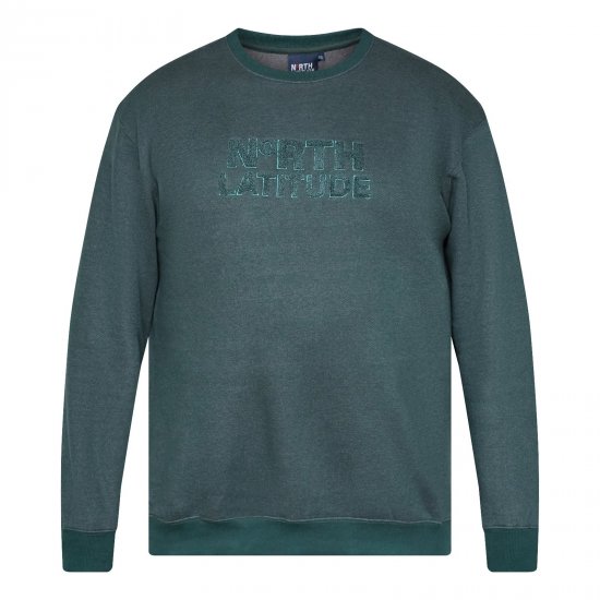 North Latitude Crewneck Logo Sweat Verde/Caqui - TALL camisolas - Sweatshirts TALL para Homem Alto