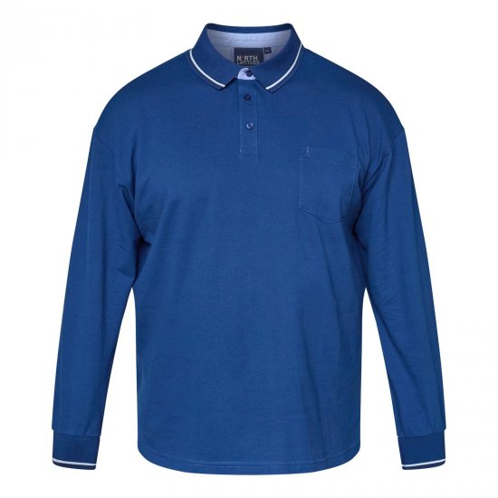 North Latitude Superflex Polo LS Azul - Pólos - Pólos Tamanhos Grandes Homem