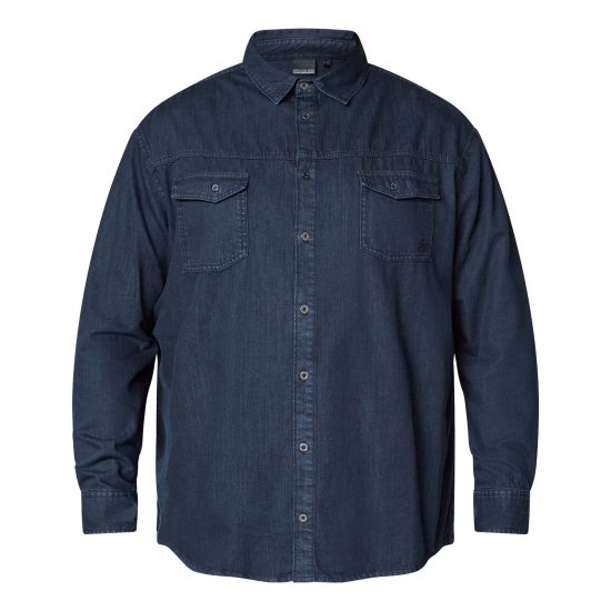 North Latitude Denim Shirt LS Azul - Camisas - Camisas Homem Tamanhos Grandes