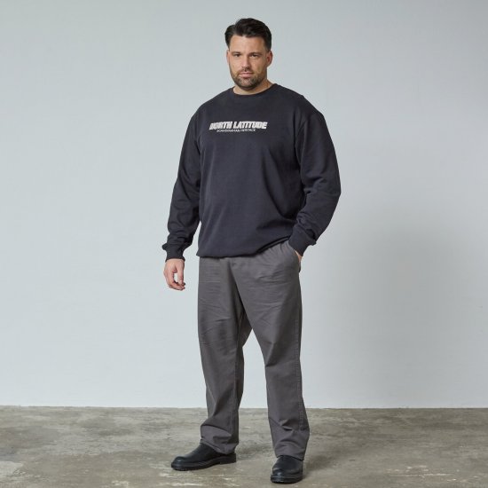 North Latitude Crewneck Sweatshirt Preto - TALL camisolas - Sweatshirts TALL para Homem Alto