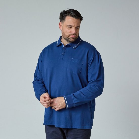 North Latitude Superflex Polo LS Azul - Pólos - Pólos Tamanhos Grandes Homem
