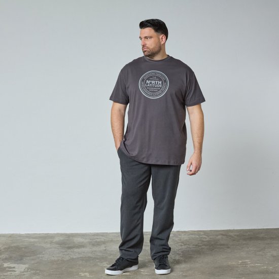North Latitude T-Shirt Cinzento/Carvão - TALL T-shirts - T-Shirts para Homens Altos