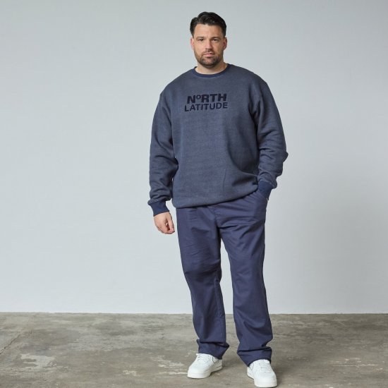 North Latitude Crewneck Logo Sweat Azul-marinho - TALL camisolas - Sweatshirts TALL para Homem Alto