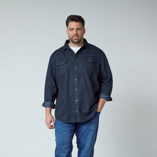 North Latitude Denim Shirt LS Azul - Camisas - Camisas Homem Tamanhos Grandes