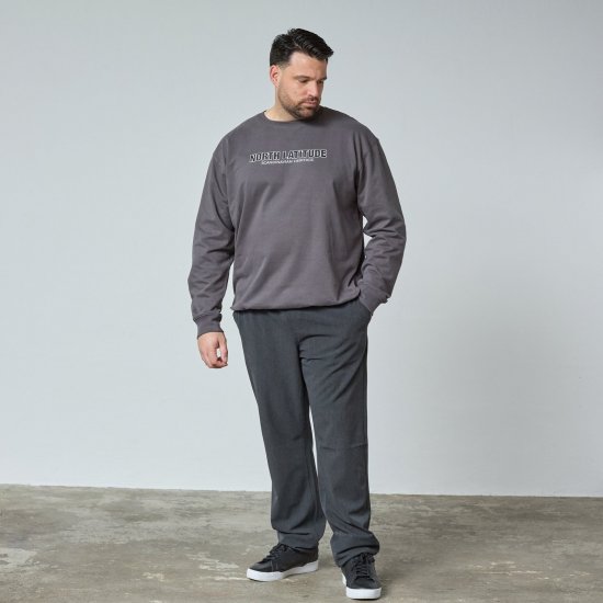 North Latitude Crewneck Sweatshirt Cinzento/Carvão - TALL camisolas - Sweatshirts TALL para Homem Alto