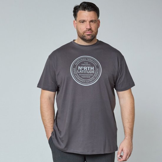 North Latitude T-Shirt Cinzento/Carvão - T-shirts - T-shirts Homem Tamanhos Grandes