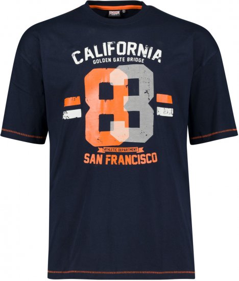 Adamo Golden Gate Comfort Fit Printed T-shirt Navy - T-shirts - T-shirts Homem Tamanhos Grandes