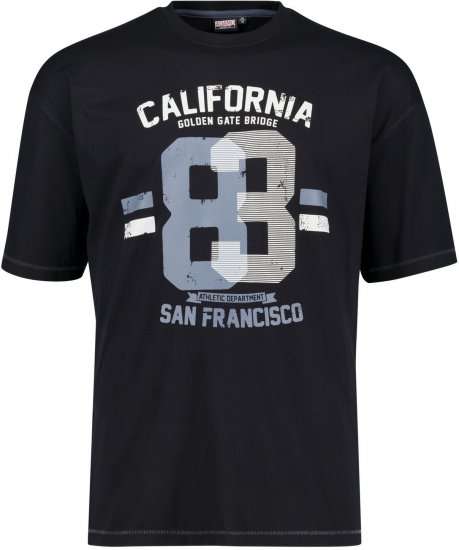 Adamo Golden Gate Comfort Fit Printed T-shirt Black - T-shirts - T-shirts Homem Tamanhos Grandes