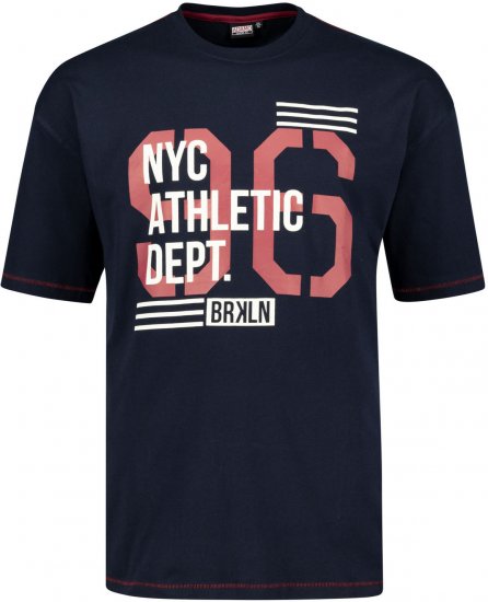 Adamo BRKLN Comfort Fit Printed T-shirt Navy - T-shirts - T-shirts Homem Tamanhos Grandes