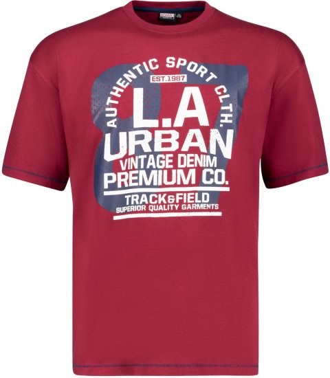 Adamo Urban Comfort Fit Printed T-shirt Burgundy - T-shirts - T-shirts Homem Tamanhos Grandes